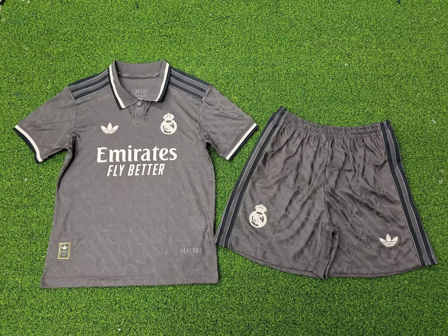 Kids-Real Madrid 24/25 Third Dark Grey Soccer Jersey(Player)